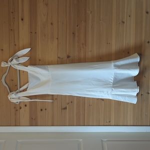 Garden midi satin white dress